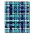Teal and Navy Plaid Woven Grid Rug