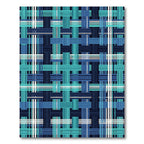 Teal and Navy Plaid Woven Grid Rug