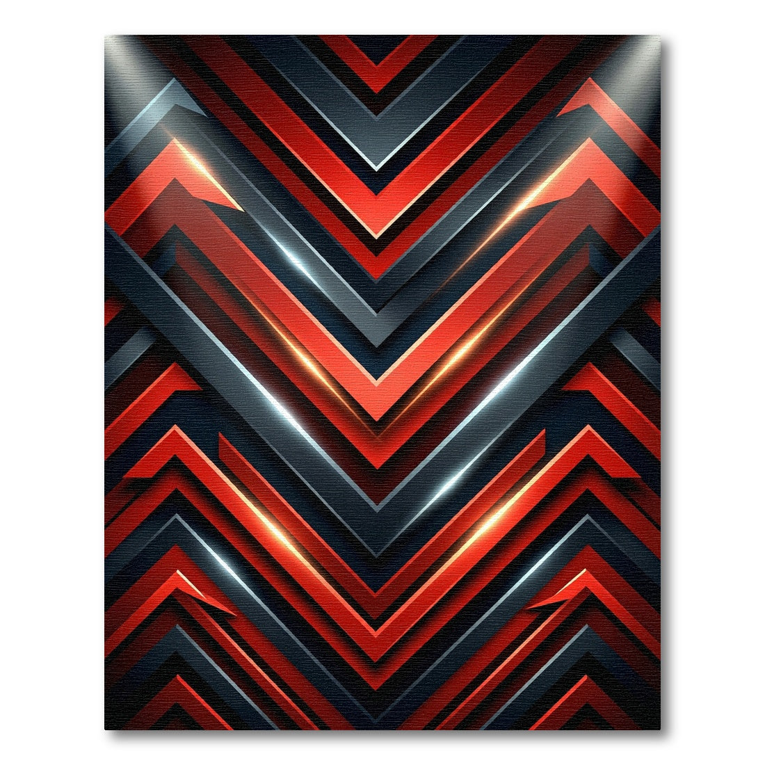 Crimson Gray Chevron Sharp Angle Rug