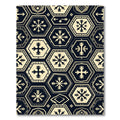 Dark Hexagonal Snowflake Geometric Rug