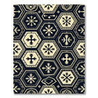 Dark Hexagonal Snowflake Geometric Rug