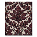 Deep Crimson Acanthus Leaf Scrollwork Rug