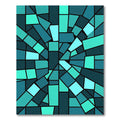 Teal Geometric Abstract Fragment Area Rug