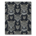 Monochrome Leopard Portrait Geometric Repeat Rug