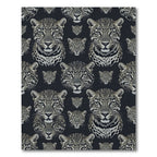 Monochrome Leopard Portrait Geometric Repeat Rug