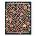 Coral Rose Trellis Scrollwork Rug