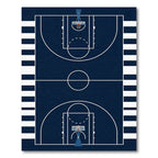 Navy Basketball Court Geometric Area Rug