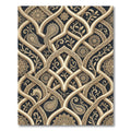 Golden Gilded Paisley Arabesque Curve Rug