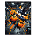 Ravens with Persimmons Abstract Ink Splash Rug