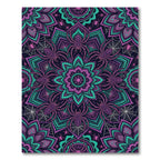 Gothic Neon Spider Web Mandala Rug