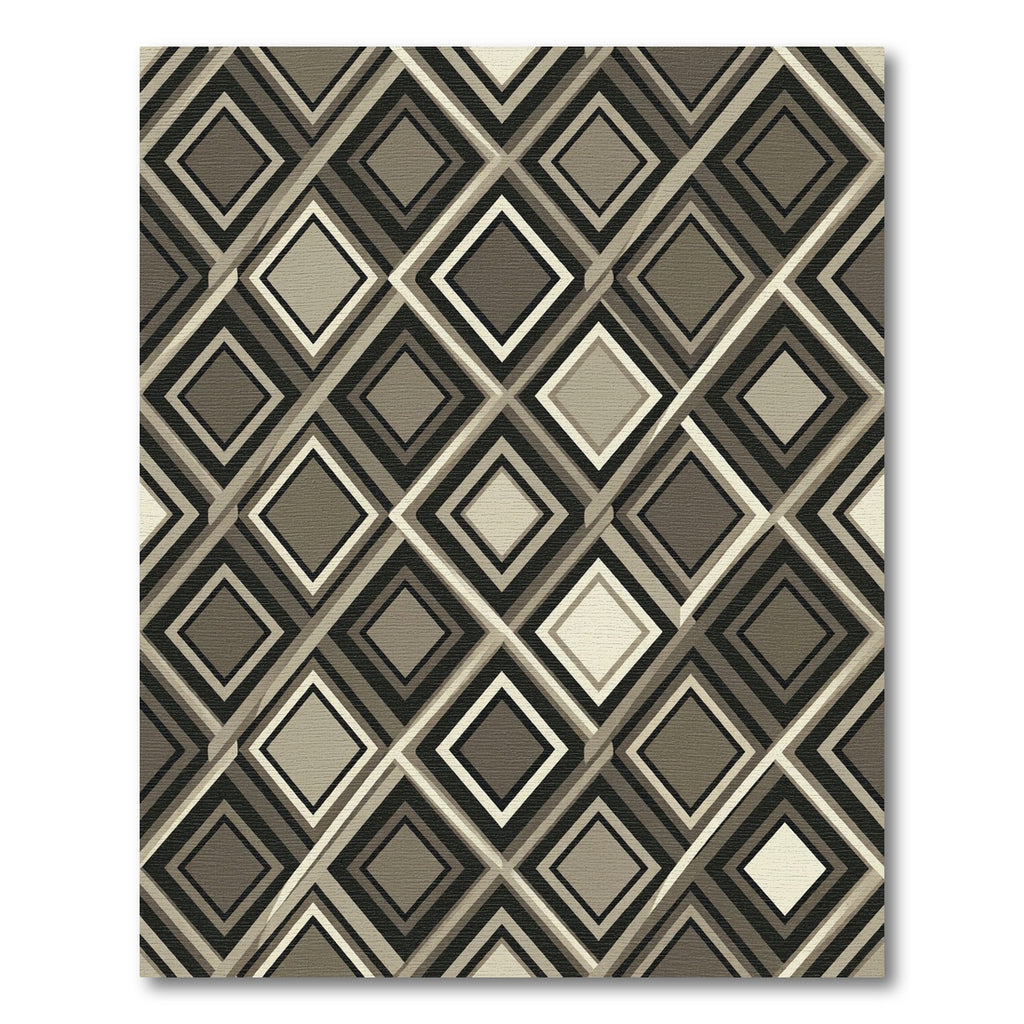 Modern Geometric Diamond Overlay Neutral Rug