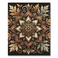 Golden Floral Medallion Earthy Botanical Rug