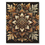 Golden Floral Medallion Earthy Botanical Rug