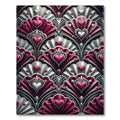 Crimson Hearts Art Deco Floral Rug