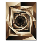 Abstract Brown Geometric Spiral Vortex Rug