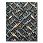 Rustic Braided Wood Lattice Rug