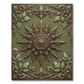 Ornate Golden Sunburst Sage Filigree Rug