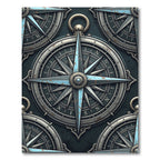 Vintage Nautical Steel Compass Rose Rug