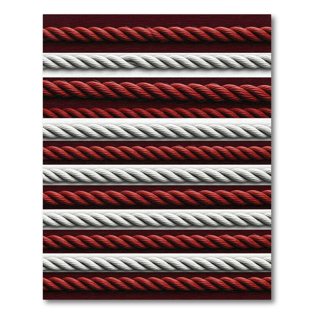 Crimson White Twisted Rope Texture Rug