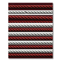 Crimson White Twisted Rope Texture Rug