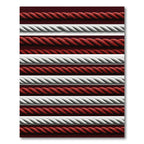 Crimson White Twisted Rope Texture Rug