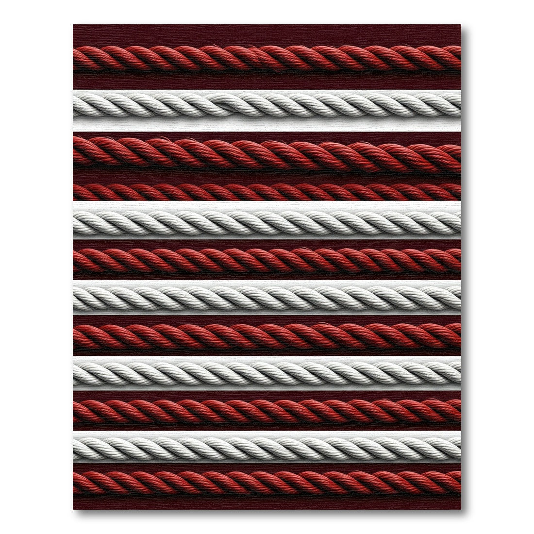 Crimson White Twisted Rope Texture Rug