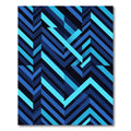 Deep Blue Chevron Abstract Geometric Rug