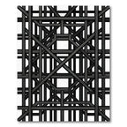 Modern Architectural Black Grid Lattice Rug