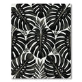 Monochromatic Tropical Monstera Leaf Botanical Rug