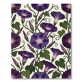 Elegant Deep Purple Morning Glory Floral Rug