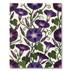 Elegant Deep Purple Morning Glory Floral Rug
