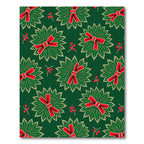 Green Red Poinsettia Berry Wreath Rug