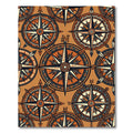 Earthy Compass Nautical Boho Art Rug