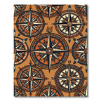 Earthy Compass Nautical Boho Art Rug