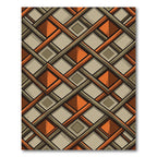 Geometric Terracotta Diamond Grid Weave Rug