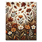 Earthy Autumn Floral Foliage Rug