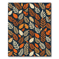 Autumnal Amber Leaf Botanical Navy Background Rug