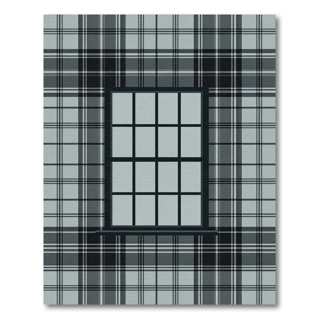 Sophisticated Charcoal and Slate Plaid Rug