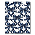 Navy Blue Elegant Ribbon Bows Rug