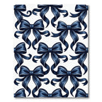 Navy Blue Elegant Ribbon Bows Rug