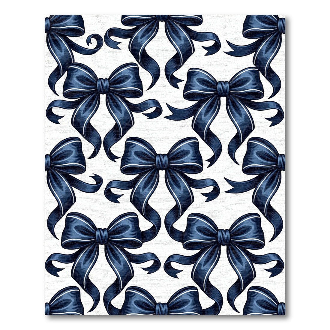 Navy Blue Elegant Ribbon Bows Rug