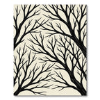 Black Bare Branches Autumn Scene Rug