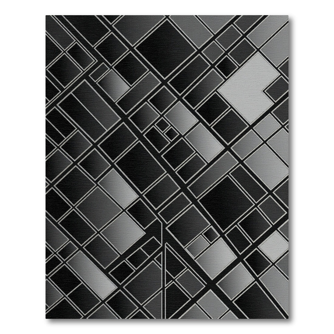 Modern Gray Geometric Art Deco Rug