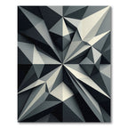 Monochrome Geometric Faceted Star Rug