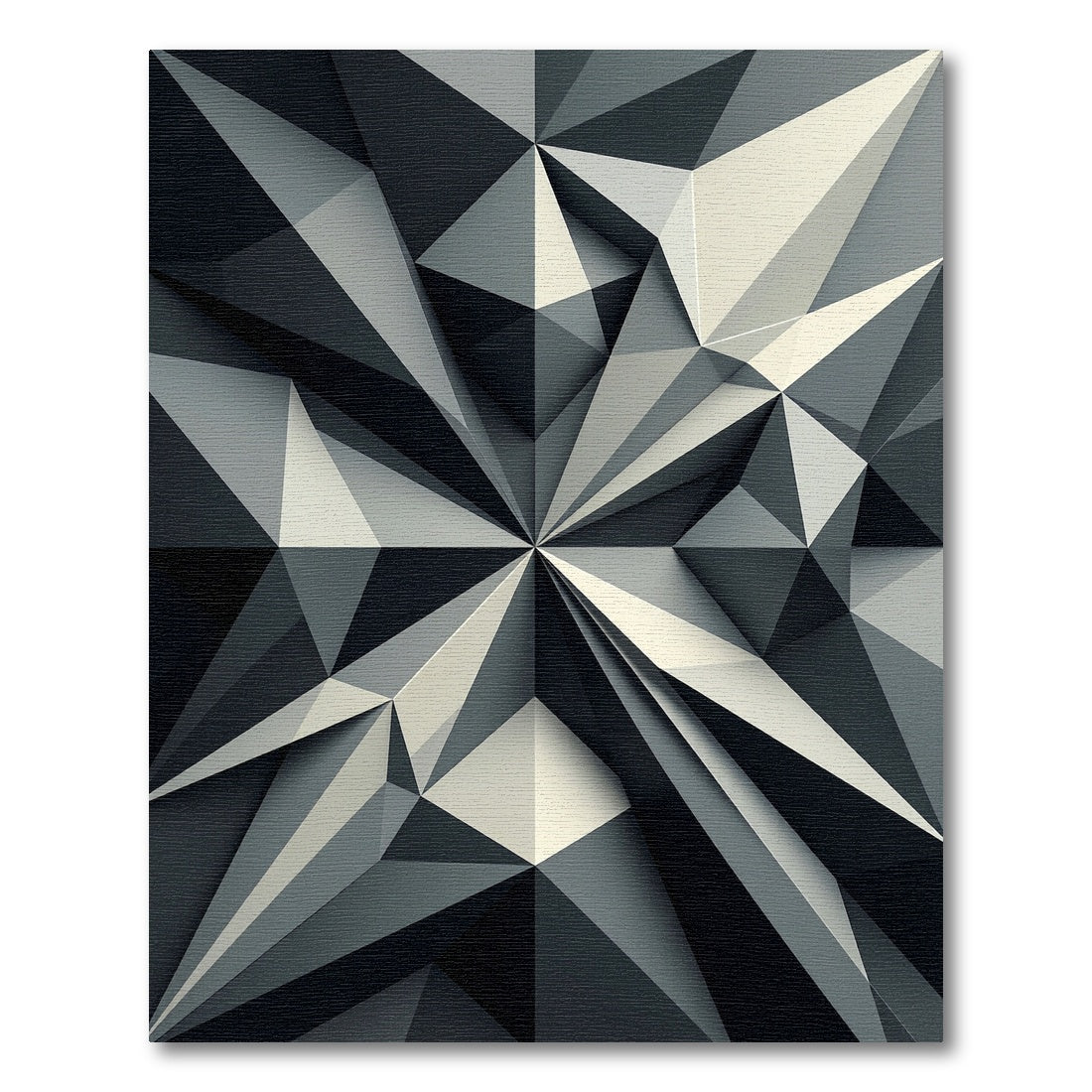 Monochrome Geometric Faceted Star Rug