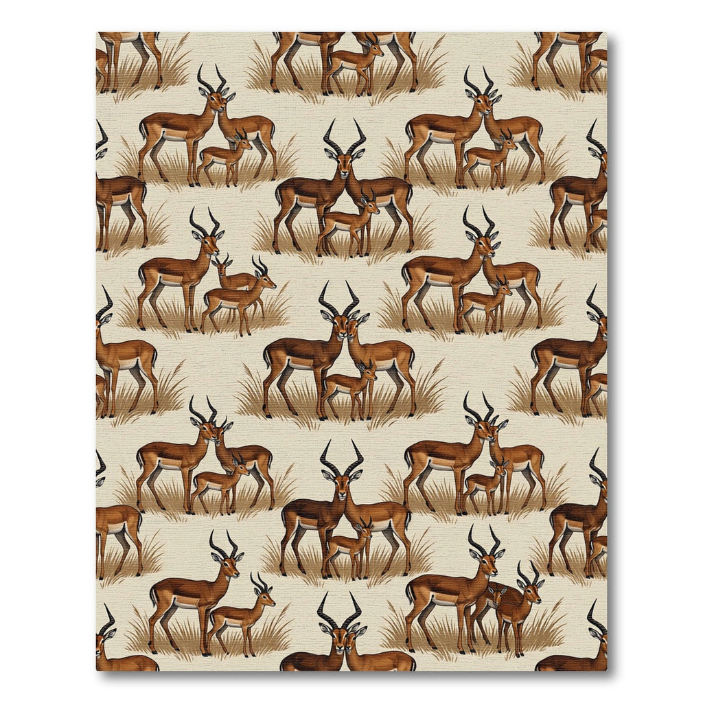 Safari Gazelle Herd Earthy Tones Rug
