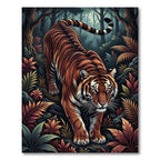 Orange Tiger Majestic Jungle Foliage Rug