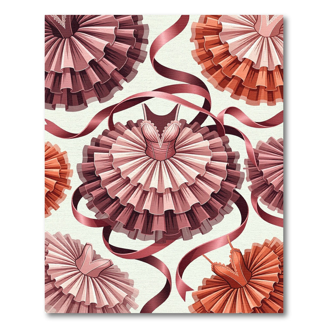 Pink Tutu Ribbon Ballet Arrangement Rug