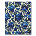 Elegant Cobalt Azure Botanical Floral Wisteria Rug