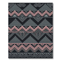 Geometric Gray and Dusty Pink Layered Triangle Rug